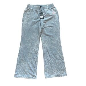True Religion Wing Faux Denim‎ Sweats Acid Wash Wide Leg Lounge Pants 600734 Med